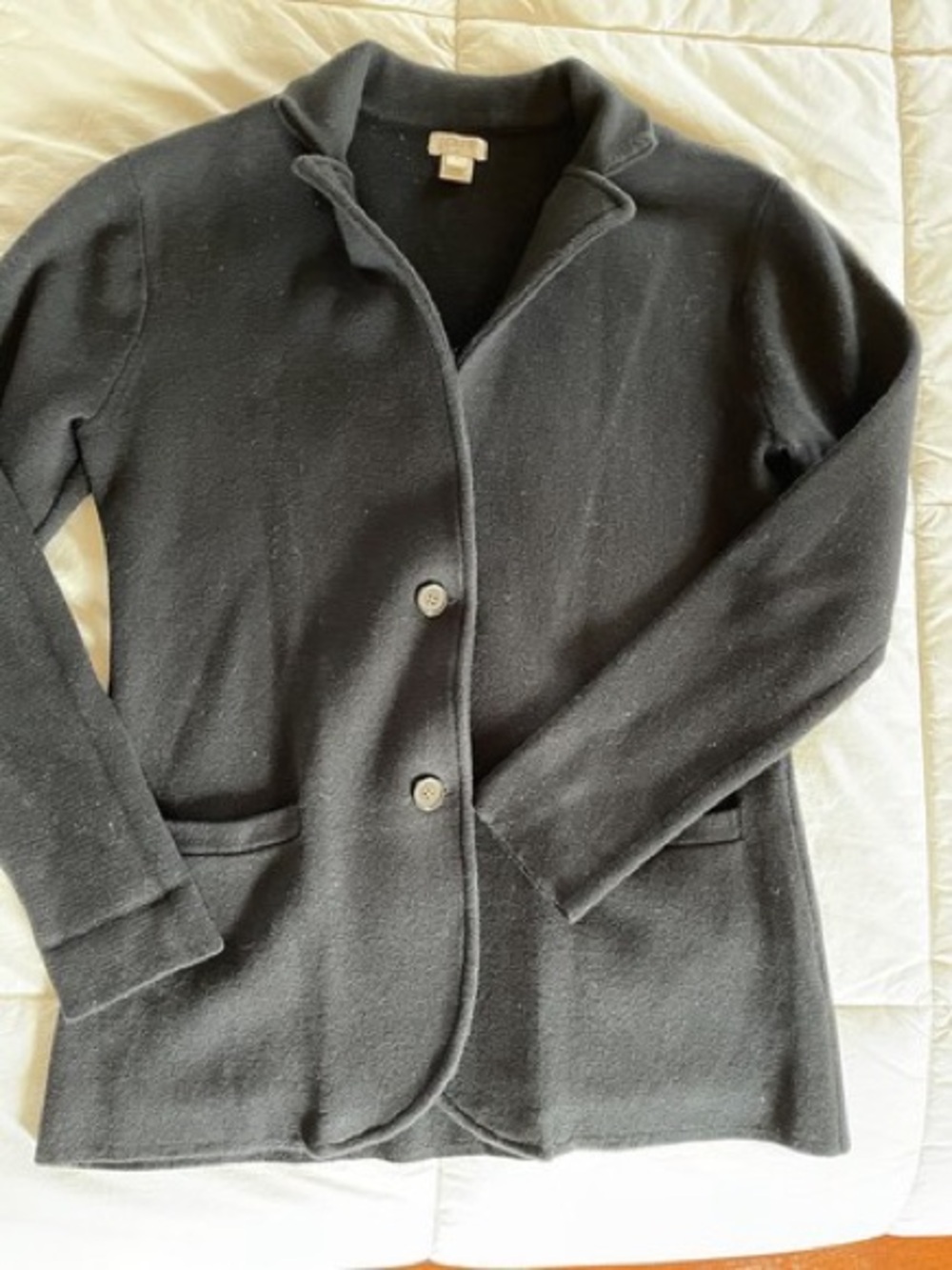 J Crew black Button-Front Knit Blazer